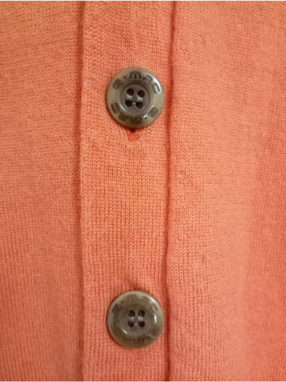 G-Mac By Kartel Cardigan Orange 100% Merino Wool Button-Up Sweater Size M - Picture 9 of 10